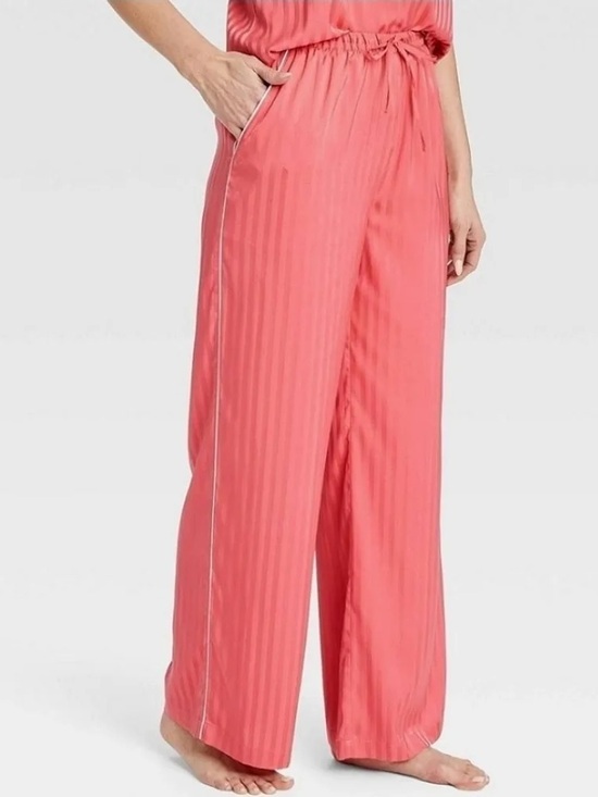 Auden Other - Auden Coral Satin Wide-Leg Pajama Pants Plus Size 3X NWT